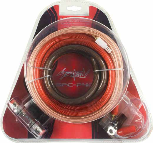 SPECTRON P40 5m Kabelset 10mm² mit 2-Kanal Cinchkabel Verstärker Anschlusskit