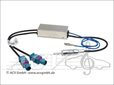 DIN-Antennenadapter 2x Fakra (Z) mit Phantomeinspeisung für Audi Seat Skoda