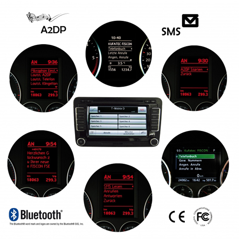 FISCON Bluetooth Freisprecheinrichtung Basic-Plus kompatibel mit VW Seat Skoda