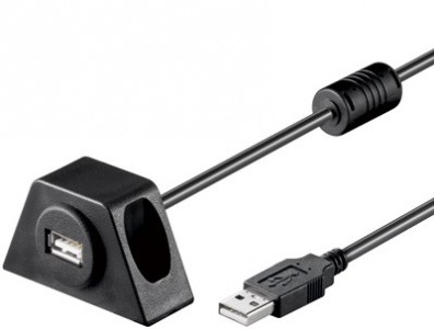 AMPIRE XUB200 USB Einbaubuchse mit 200cm Kabel