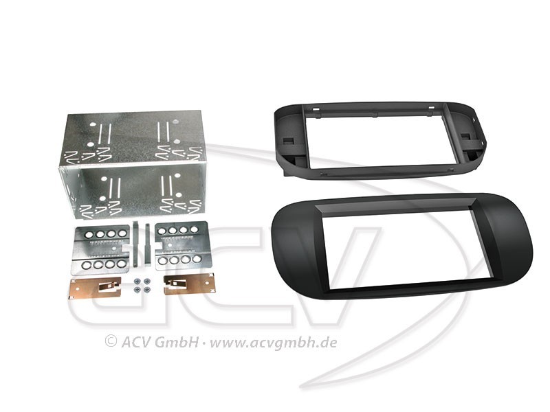 2-DIN Radioblende Fiat 500 Einbaurahmen Radiohalterung Doppel-DIN Set 2-DIN Radioblende Fiat 500 Einbaurahmen Radiohalterung Doppel-DIN Set