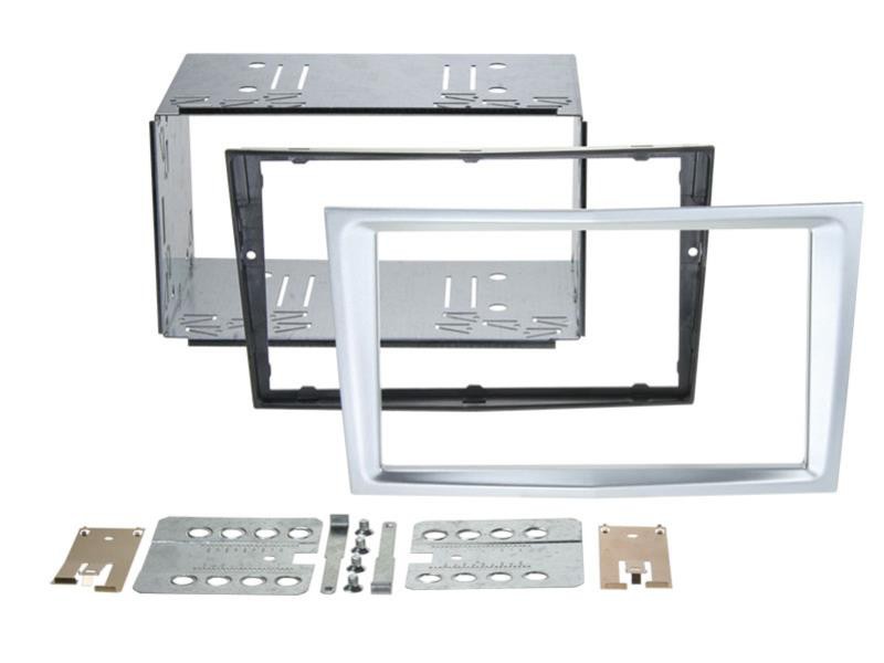 2-DIN Radioblende Opel Antara Astra H Corsa D Zafira B Einbaurahmen Silber