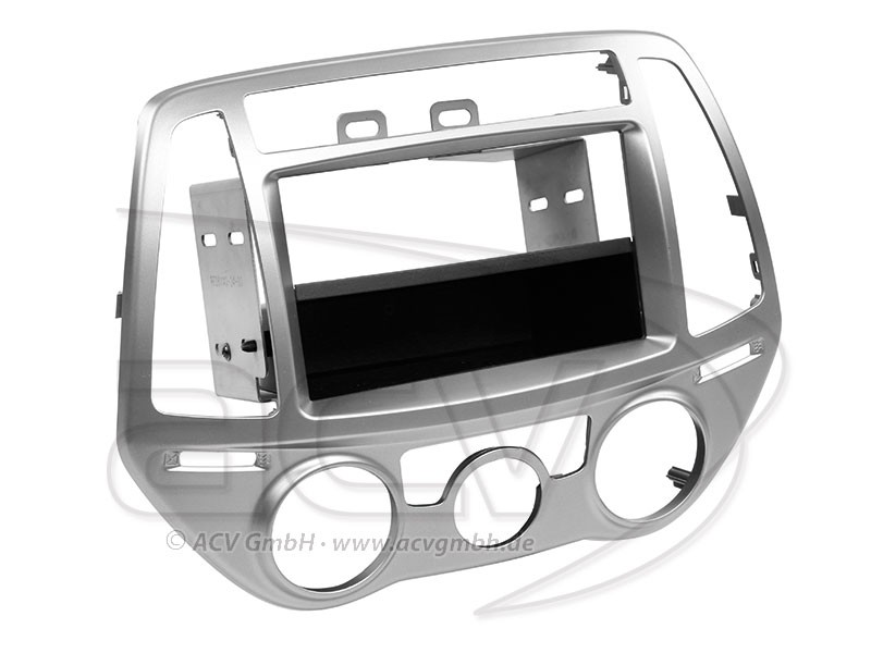 1-DIN Radioblende Hyundai i20 Einbaurahmen Radiohalterung Doppel-DIN Set