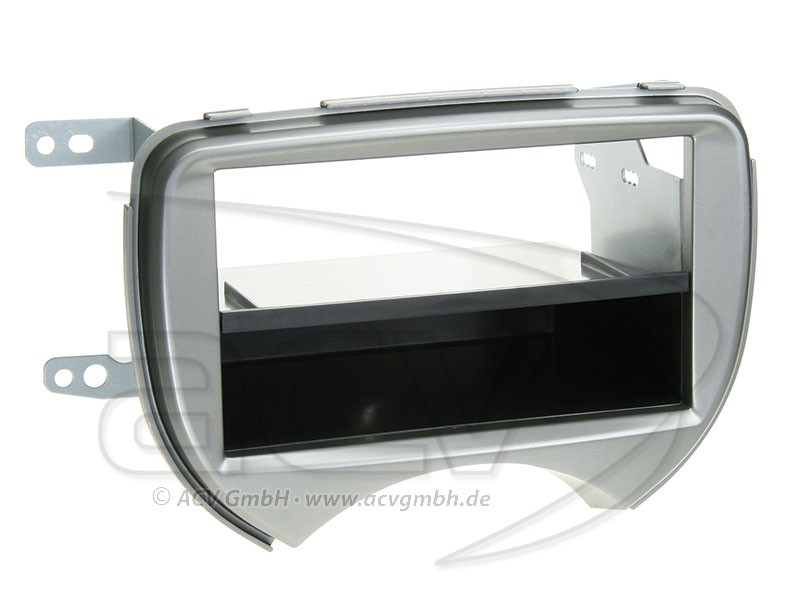 1-DIN Radioblende Nissan Micra K13 11/2010 - 08/2013 Silber Einbaurahmen