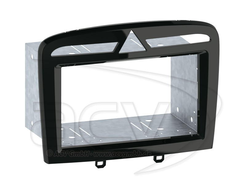 2-DIN Radioblende Peugeot 308 CC RCZ Schwarz Doppel Einbaurahmen Radiohalterung