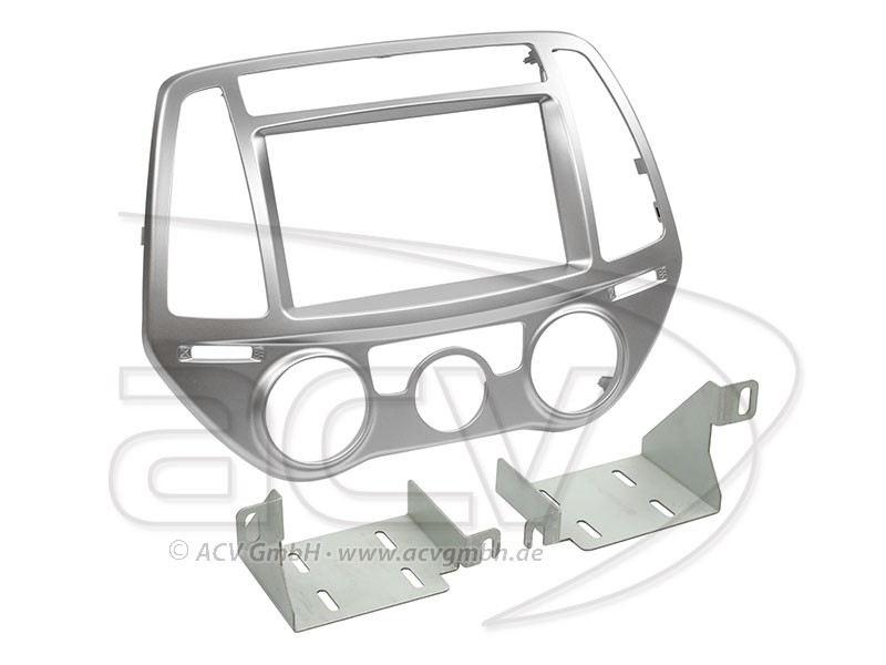 2-DIN Radioblende Doppel DIN Set Hyundai i20 Einbaurahmen Radiohalterung 2-DIN Radioblende Doppel DIN Set Hyundai i20 Einbaurahmen Radiohalterung