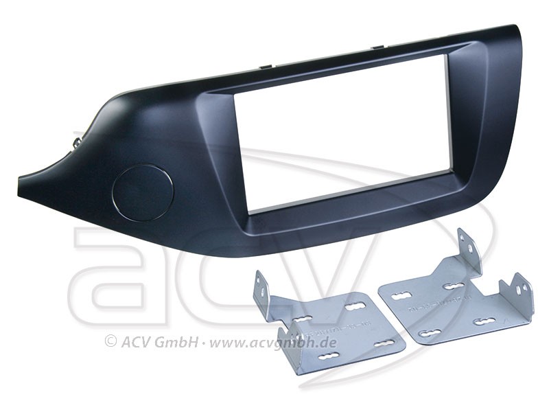 2-DIN Radioblende KIA Ceed Cee'd Schwarz Einbaurahmen Radiohalterung Doppel