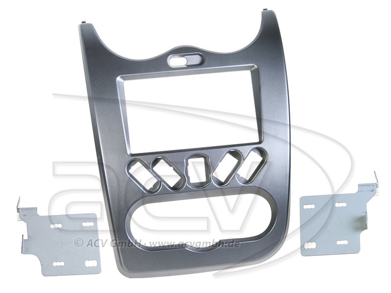 2-DIN Radioblende Dacia Duster SD grau Einbaurahmen Radiohalterung Doppel-DIN 2-DIN Radioblende Dacia Duster SD grau Einbaurahmen Radiohalterung Doppel-DIN