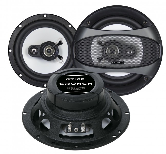 Crunch GTI-62 Koaxialsystem 16,5 cm 180 Watt max Koaxial Lautsprecher 165mm