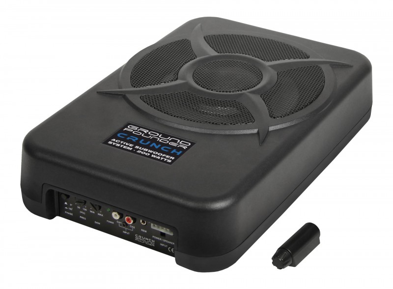Crunch GP808 20 cm 200 mm Aktiv Subwoofer 200 Watt max GP 808 flach Sitzunterbau