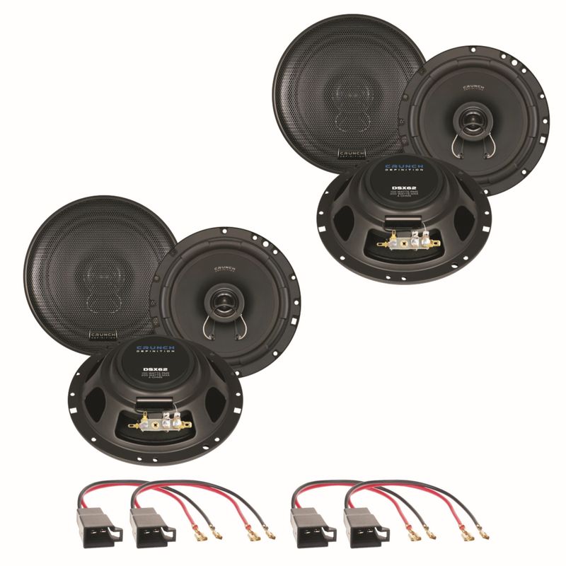 CRUNCH DSX62 16,5 cm Lautsprecher vorne und hinten Einbauset für Golf 3 Vento Passat 35i