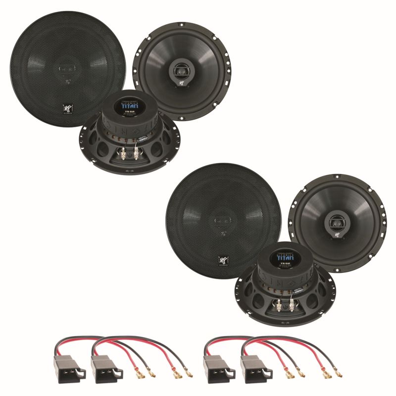 HIFONICS TS-62 16,5 cm Lautsprecher vorne und hinten Einbauset für Golf 3 Vento Passat 35i