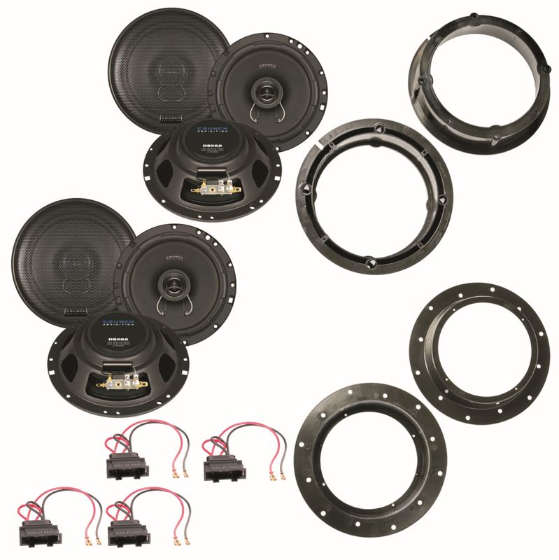Crunch DSX62 2 Wege Lautsprecher vorne hinten Einbauset für Golf 5