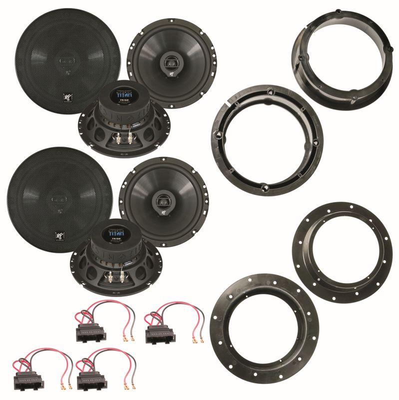 Hifonics TS-62 2 Wege Lautsprecher vorne hinten Einbauset für Golf 5