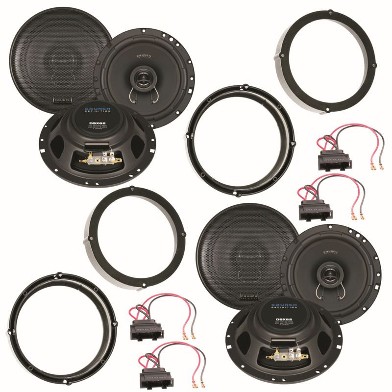 Crunch DSX62 2 Wege Lautsprecher vorne hinten Einbauset für Jetta Tiguan Touran