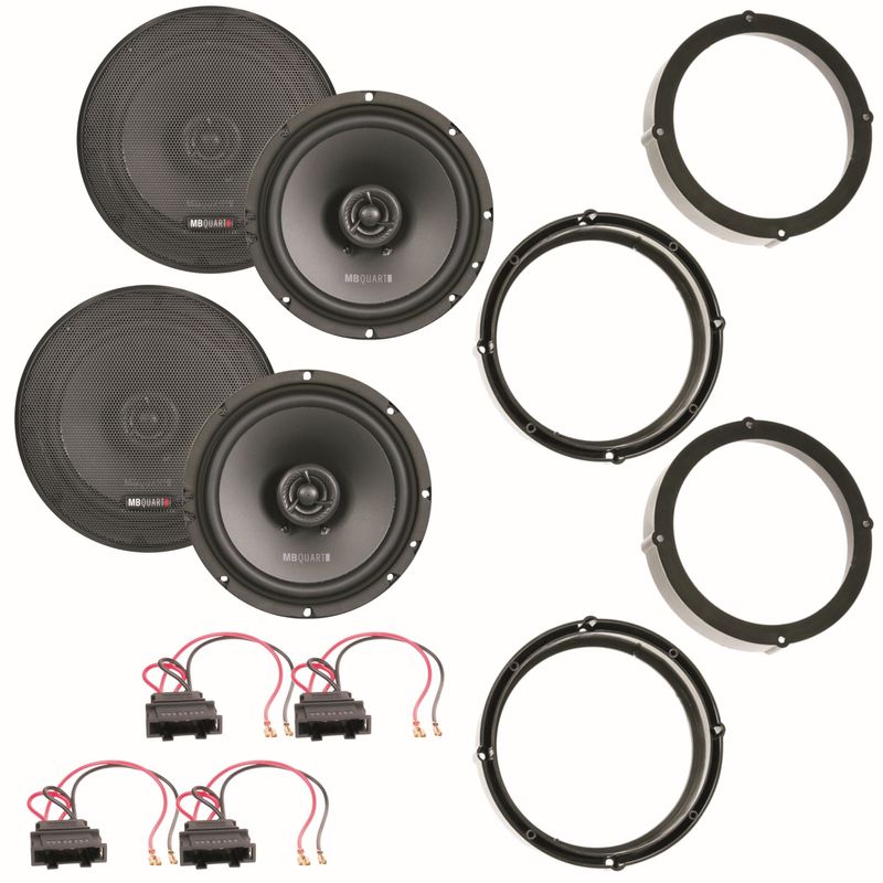 MB Quart QX165 2 Wege Lautsprecher vorne hinten Einbauset für Jetta Tiguan Touran