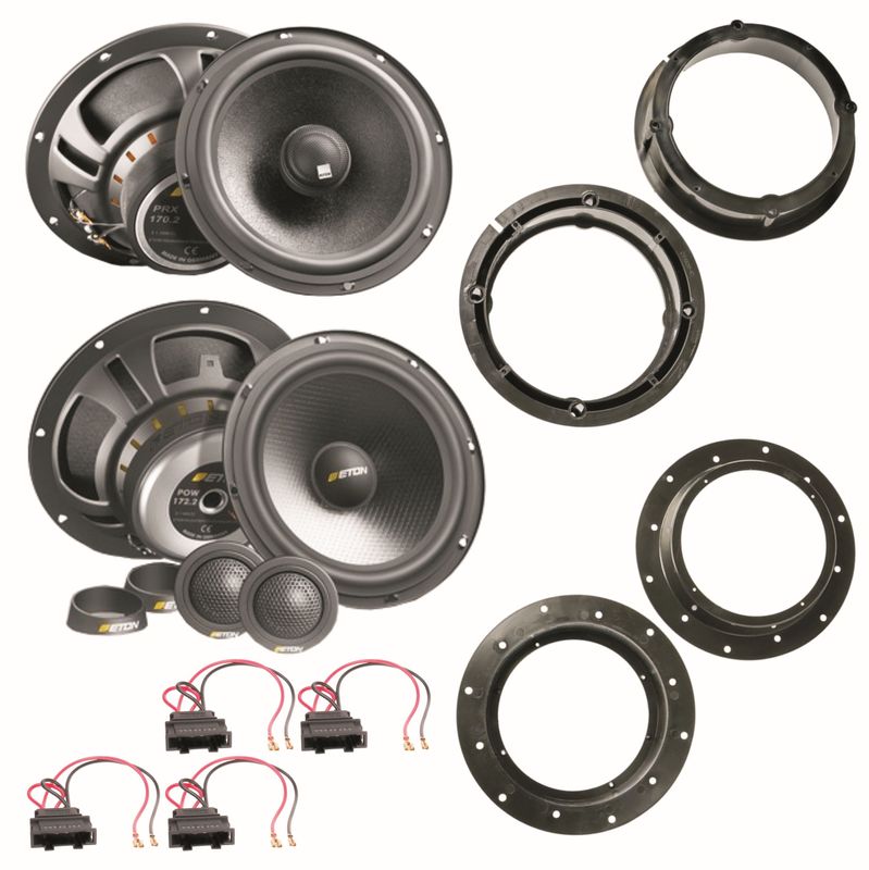 ETON POW172.2 PRX170.2 Lautsprecher vorne hinten Einbauset für Golf 5 ETON POW172.2 PRX170.2 Lautsprecher vorne hinten Einbauset für Golf 5