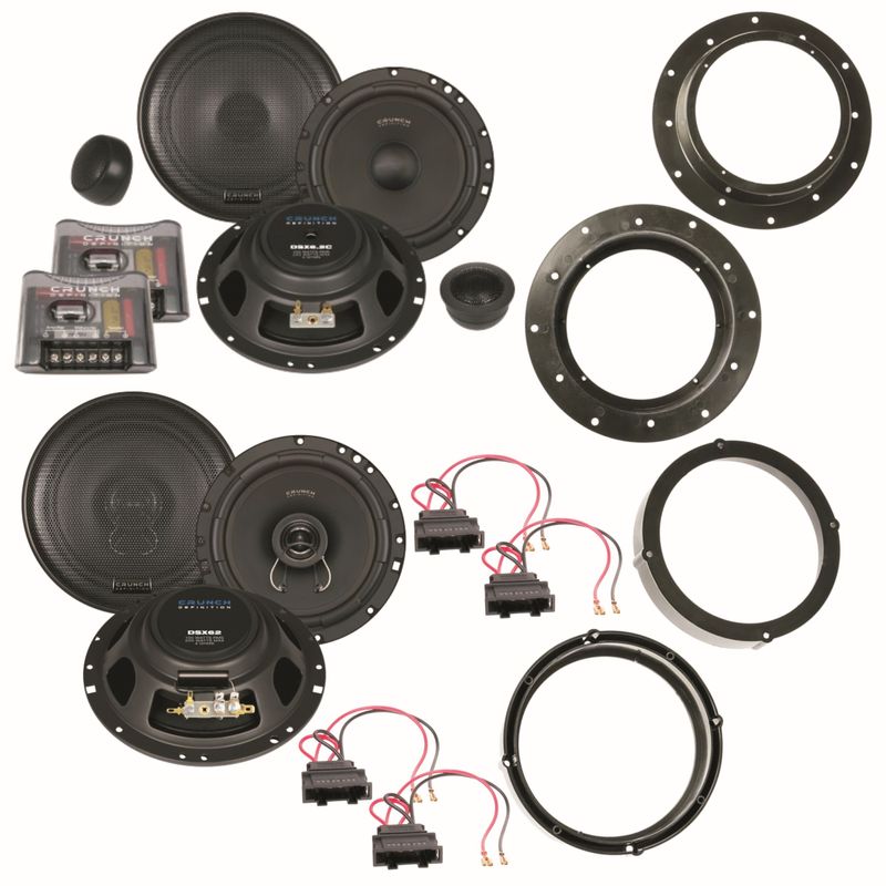 CRUNCH DSX6.2C DSX62 2 Wege System vorne hinten Einbauset für Jetta Tiguan CRUNCH DSX6.2C DSX62 2 Wege System vorne hinten Einbauset für Jetta Tiguan
