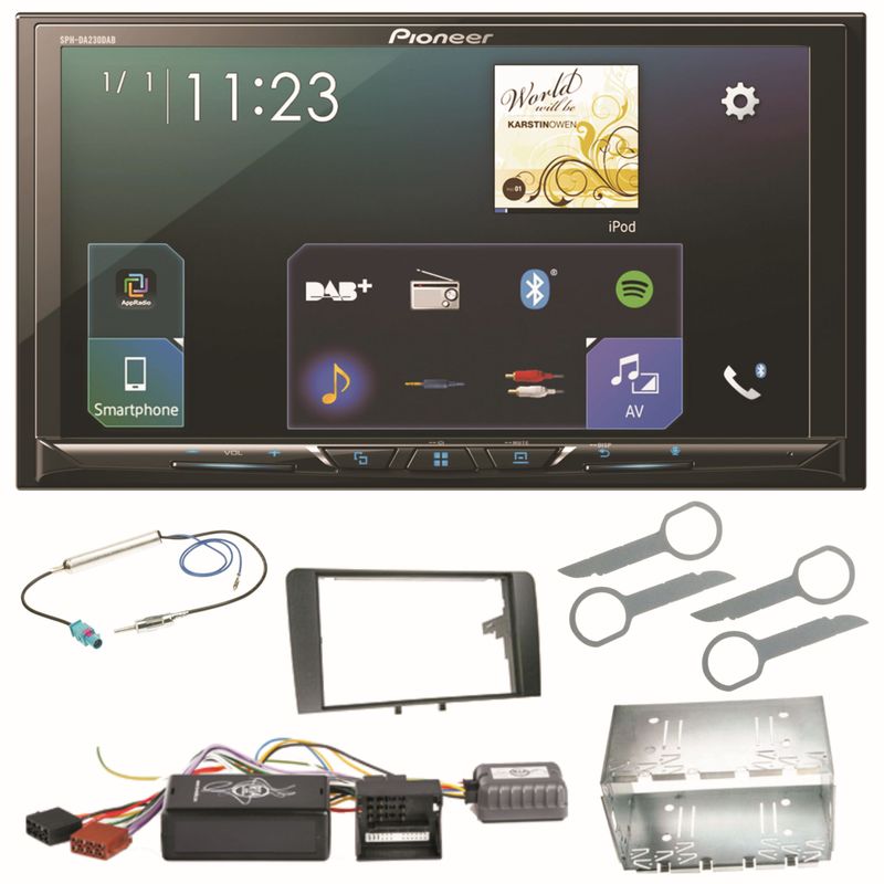 Pioneer SPH-DA230DAB Bluetooth Carplay Android Auto Einbauset für Audi A3 8P 8PA