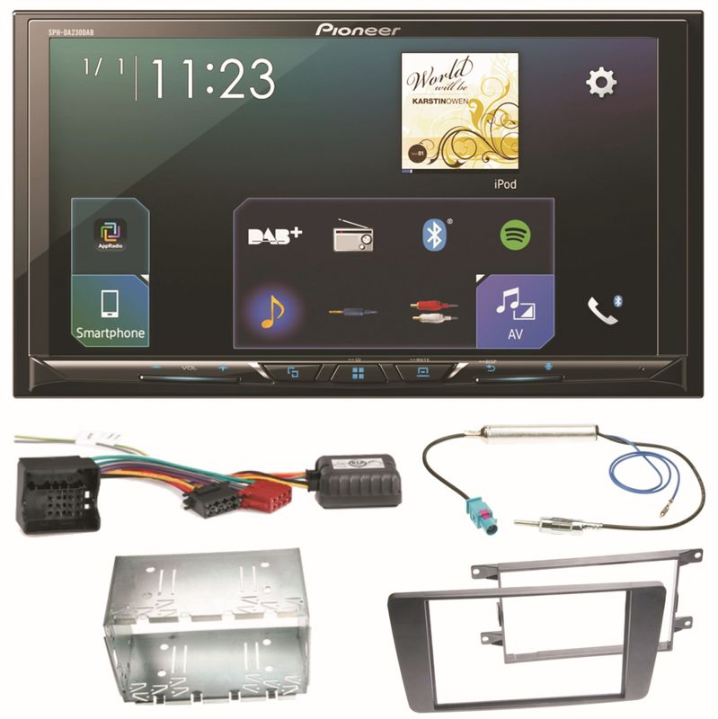 Pioneer SPH-DA230DAB Carplay Android Auto Einbauset für Skoda Octavia 2 Yeti 5L