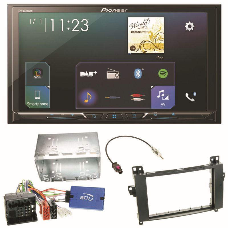 Pioneer SPH-DA230DAB Autoradio Einbauset für Mercedes A W169 B Klasse W245 Pioneer SPH-DA230DAB Autoradio Einbauset für Mercedes A W169 B Klasse W245