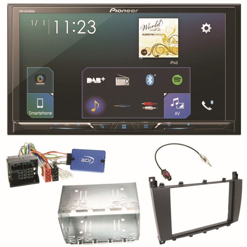 Pioneer SPH-DA230DAB Bluetooth Einbauset für Mercedes C-Klasse W203 CLC CL203 S203 Pioneer SPH-DA230DAB Bluetooth Einbauset für Mercedes C-Klasse W203 CLC CL203 S203