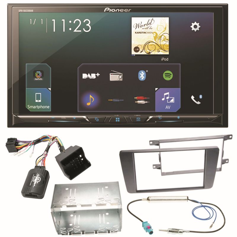 Pioneer SPH-DA230DAB Bluetooth Autoradio USB Einbauset für Skoda Octavia 2 Yeti 5L