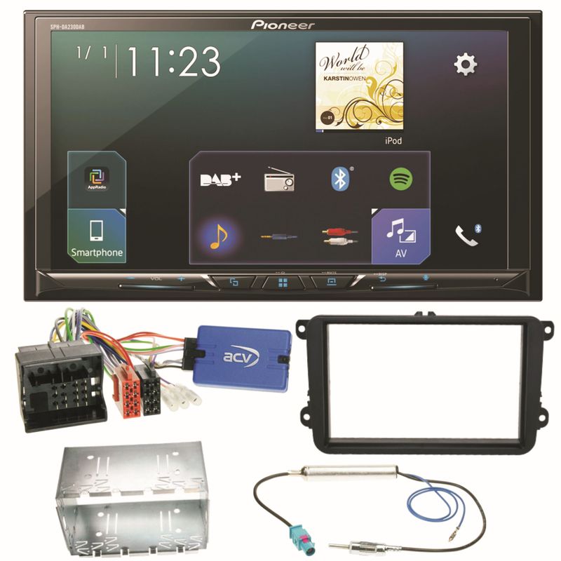 Pioneer SPH-DA230DAB Bluetooth Autoradio Einbauset für Seat Alhambra Altea XL Leon
