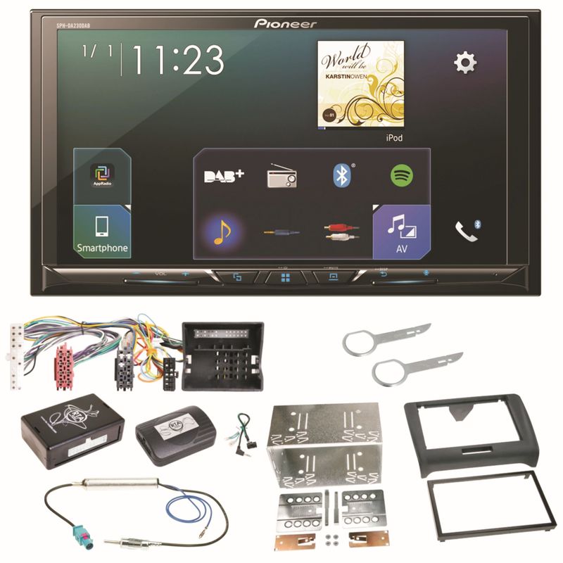 Pioneer SPH-DA230DAB Bluetooth Carplay Android Auto Einbauset für Audi TT 8J