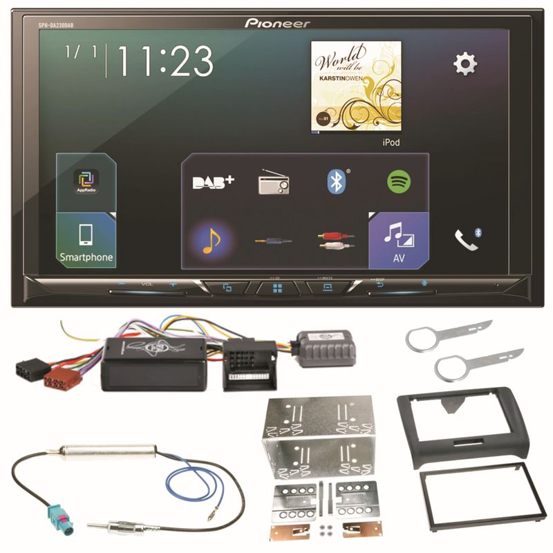 Pioneer SPH-DA230DAB Bluetooth Carplay Android Auto Einbauset für Audi TT 8J