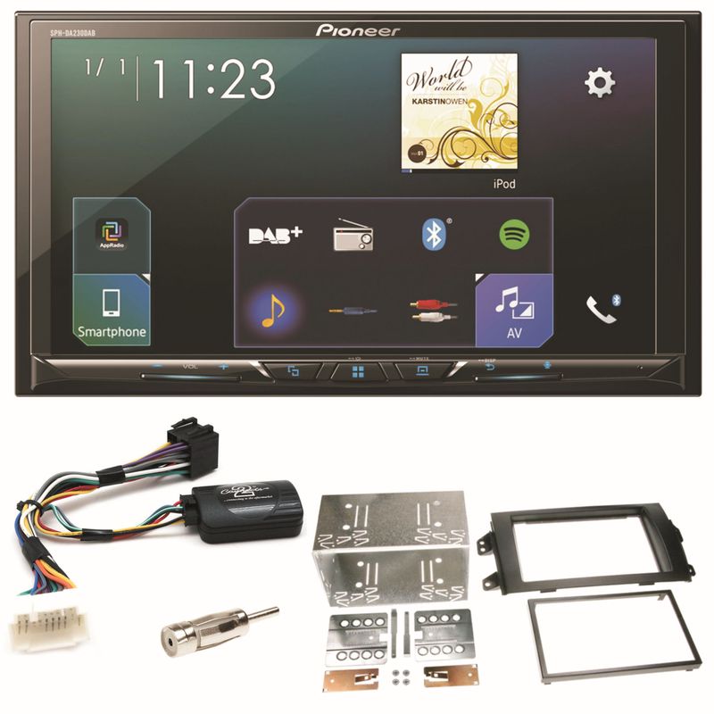 Pioneer SPH-DA230DAB CarPlay Android Auto Einbauset für Suzuki SX4 Fiat Sedici Pioneer SPH-DA230DAB CarPlay Android Auto Einbauset für Suzuki SX4 Fiat Sedici