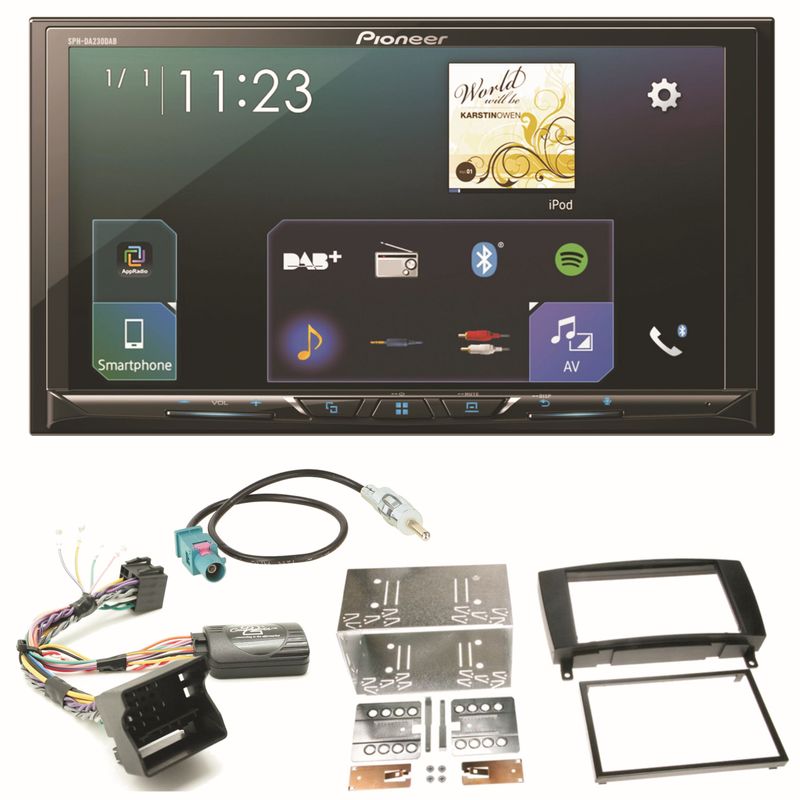 Pioneer SPH-DA230DAB Bluetooth Autoradio Einbauset für Mercedes CLK W209 Facelift Pioneer SPH-DA230DAB Bluetooth Autoradio Einbauset für Mercedes CLK W209 Facelift
