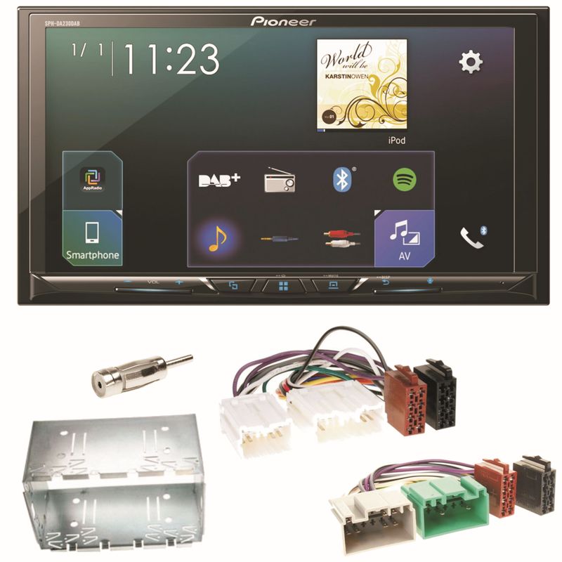 Pioneer SPH-DA230DAB Bluetooth Carplay Android Auto Einbauset für Volvo S40 V40 850