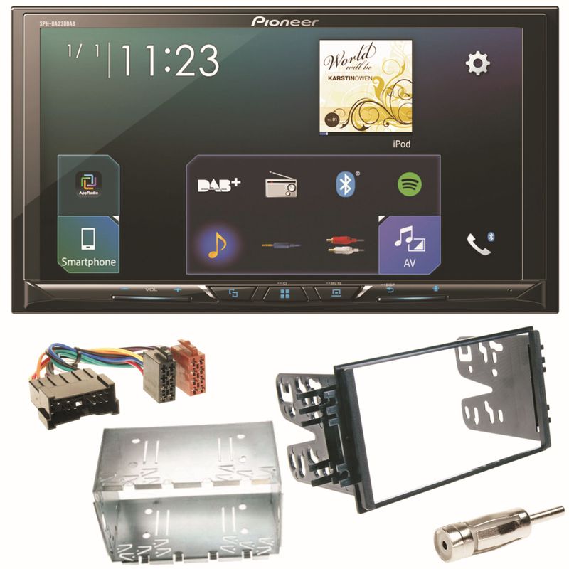 Pioneer SPH-DA230DAB Bluetooth Autoradio Einbauset für Kia Sorento JC Rio DC Carnival