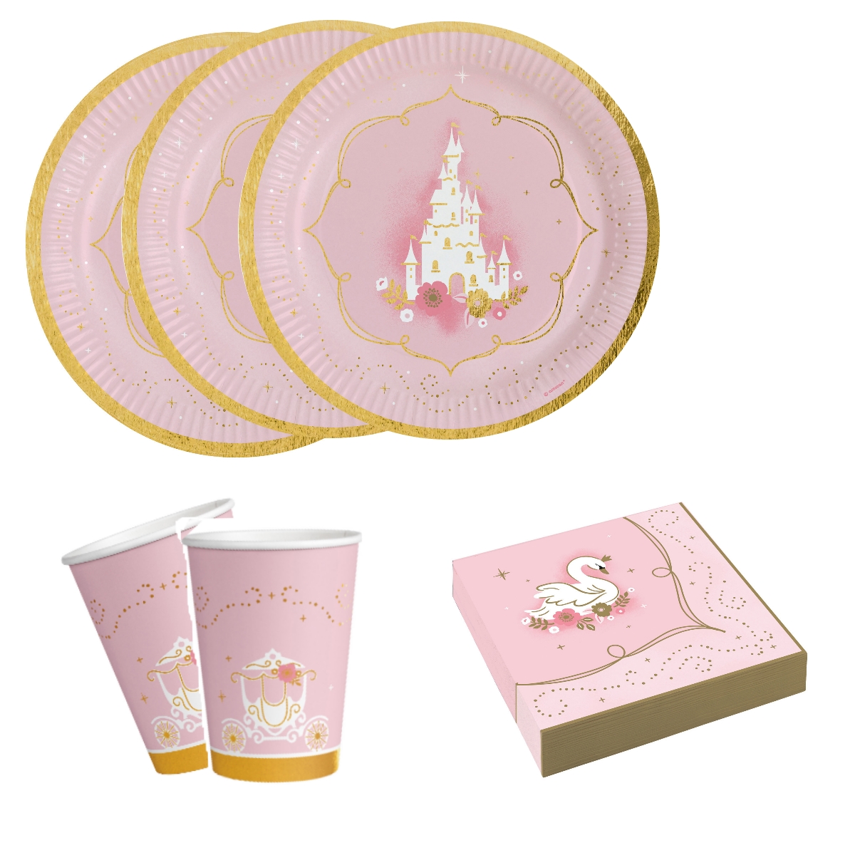 52-teiliges Princess for a Day Party Set für 16 Personen