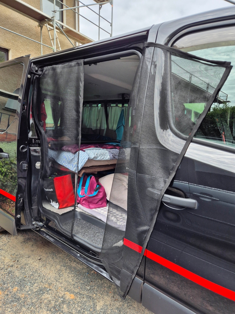ISOCAMP® Fliegengitter Seitentürvorhang Opel Vivaro A | Opel Vivaro B | Nissan NV300 | Renault Trafic | Fiat Talento | ISOCAMP | Magnet Thermomatten
