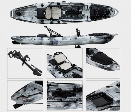 Galaxy Kayaks Supernova FX – 397cm Premium Angel- und Pedalkajak im Komplettset