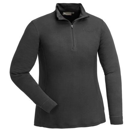Abisko Merino Pullover Half-Zip Damen Baselayer Smoke Black