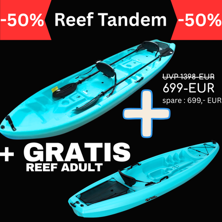 Angebot Galaxy Kayaks Reef Tandem + Reef Adult + drei Paddel