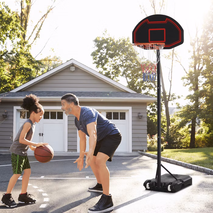 Höhenverstellbarer Basketballkorb mit Ständer und Rollen für Outdoor