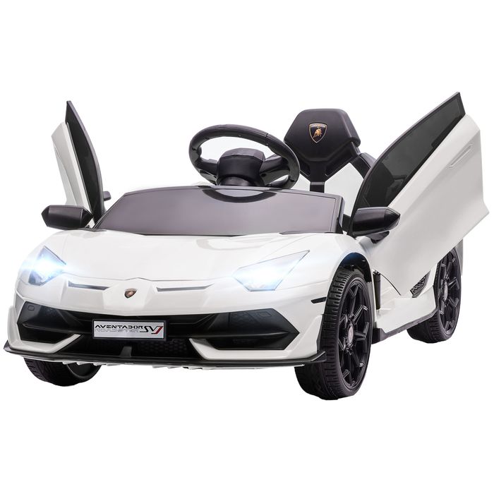 Weisses 12V-Elektroauto für Kinder mit Fernbedienung