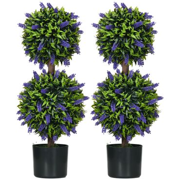 Künstliche Pflanzen, 2er-Set, UV-beständige Kunstpflanze im Blumentopf, 70cm Lavendel