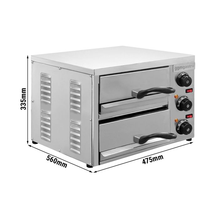 Elektro-Pizzaofen für zwei Pizzen bis 33 cm für Pizzeria und Gastronomie