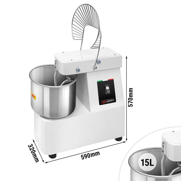Professionelle Teigknetmaschine mit 15 Liter Kessel für Pizzeria und Gastronomie