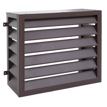 Verkleidung für Klimaanlage/Wärmetauscher, Abdeckung Schutzgitter, Metall 73x97x38cm - dunkelbraun