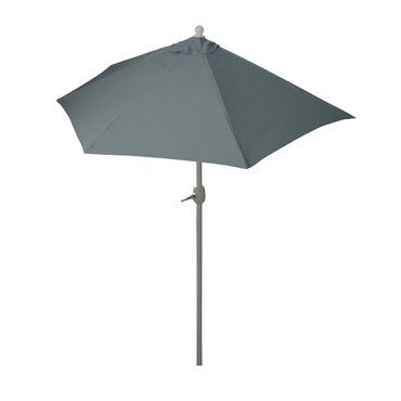 Alu-Sonnenschirm halbrund, Balkonschirm, UV 50+ 270cm anthrazit ohne Ständer