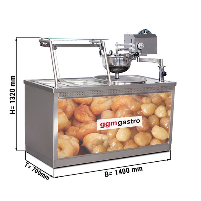 Donut-/ Lokmamaschine inkl. Frittiertisch - 6 kW
