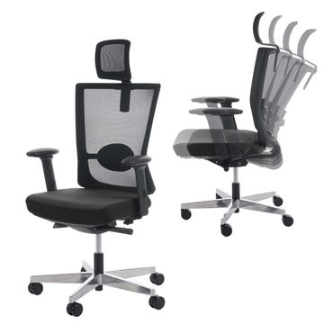 Bürostuhl MERRYFAIR Forte, Sliding-Funktion ergonomisch - schwarz, mit Kopfstütze