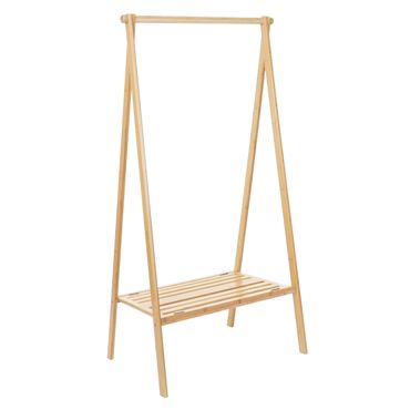 Standgarderobe, Kleiderständer Garderobe Garderobenständer, Bambus klappbar 150x84x57cm