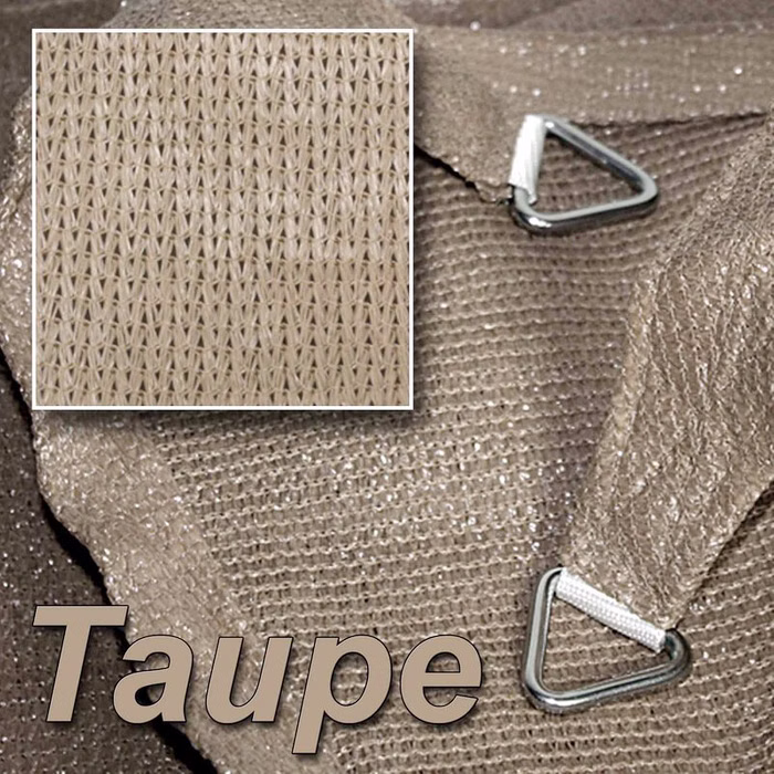 Luftdurchlässiges rechteckiges Sonnensegel 3 mal 5 Meter in Taupe